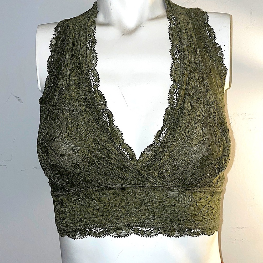 Olive green crop top
